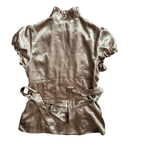 Bcx polka dot girls satin short sleeve blouse - Picture 3 of 6